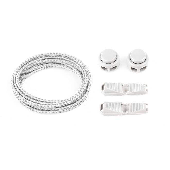 1 paire de lacets élastiques hautement réfléchissants avec attaches rapides (Ø 3 mm, longueur 100 cm) - Série ReflectPro - gris argenté