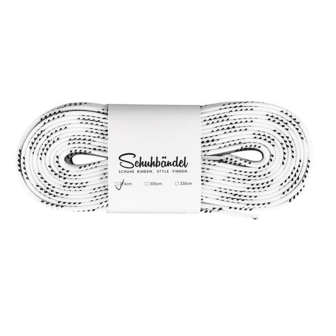 1 Paar Eishockey Schnürsenkel flach gewachst 274 cm x 10 mm - ProGrip Series - weiss - Schuhbaendel.ch