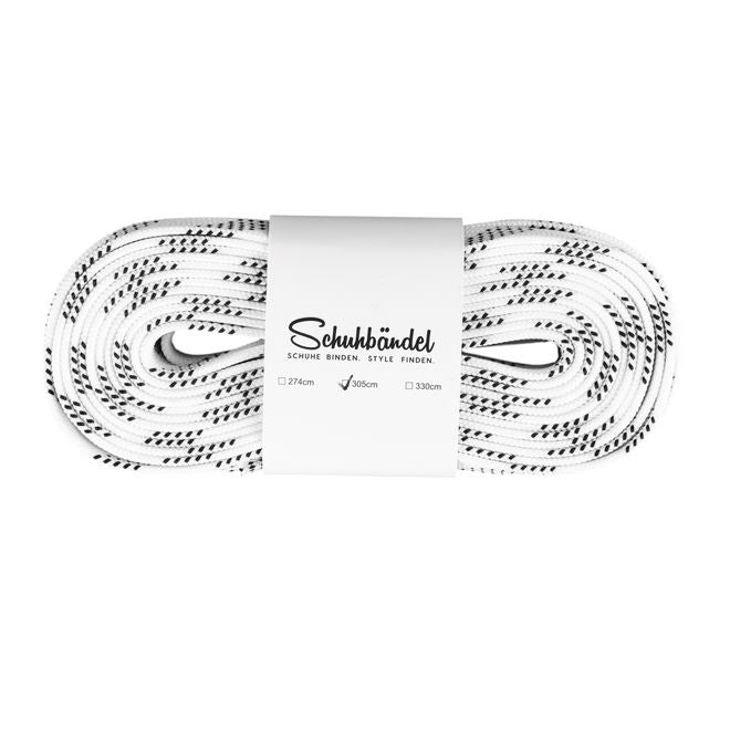 1 Paar Eishockey Schnürsenkel flach gewachst 305 cm x 10 mm - ProGrip Series - weiss - Schuhbaendel.ch