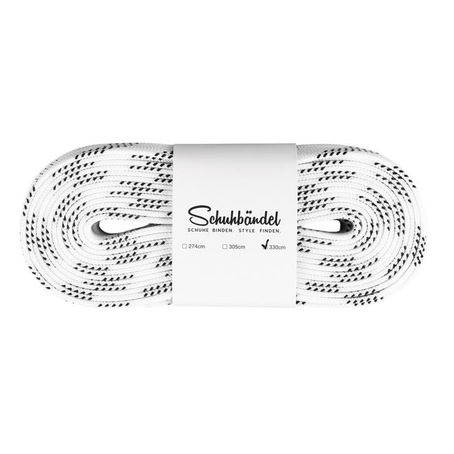 1 Paar Eishockey Schnürsenkel flach gewachst 330 cm x 10 mm - ProGrip Series - weiss - Schuhbaendel.ch