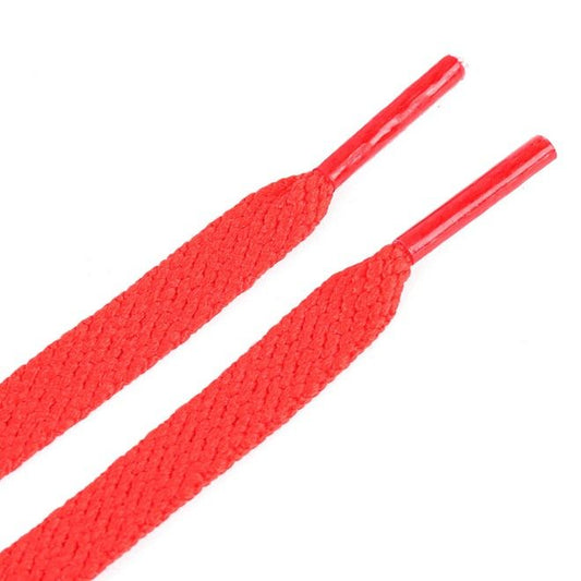 1 Paar flache Kinder Schnürsenkel (70 cm lang, 8 mm breit) - ColorStep Kidz Series - rot