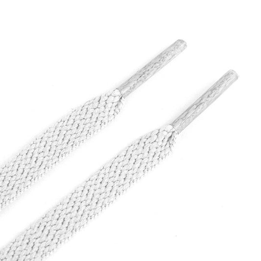 1 Paar flache Kinder Schnürsenkel (70 cm lang, 8 mm breit) - ColorStep Kidz Series - hellgrau