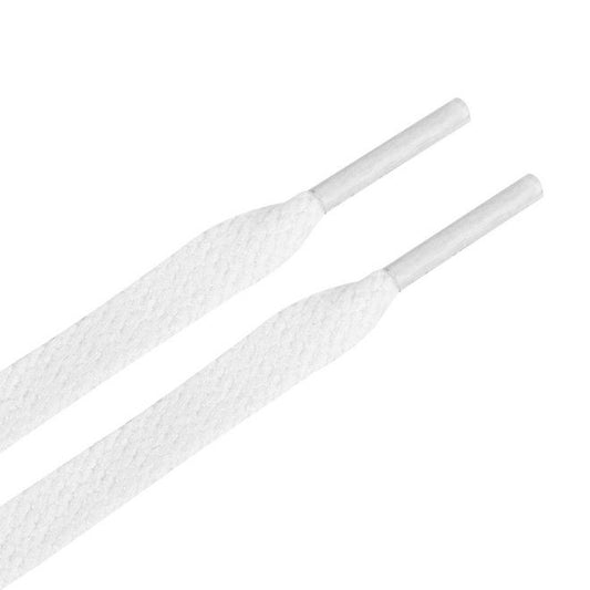 1 Paar flache Kinder Schnürsenkel (80 cm lang, 8 mm breit) - ColorStep Kidz Series - weiss