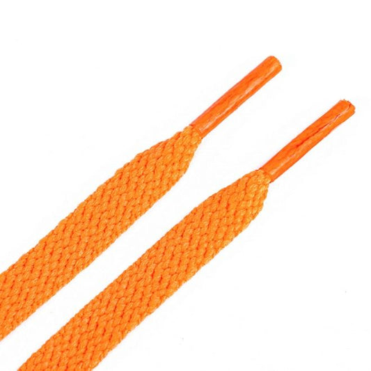 1 Paar flache Kinder Schnürsenkel (80 cm lang, 8 mm breit) - ColorStep Kidz Series - neonorange