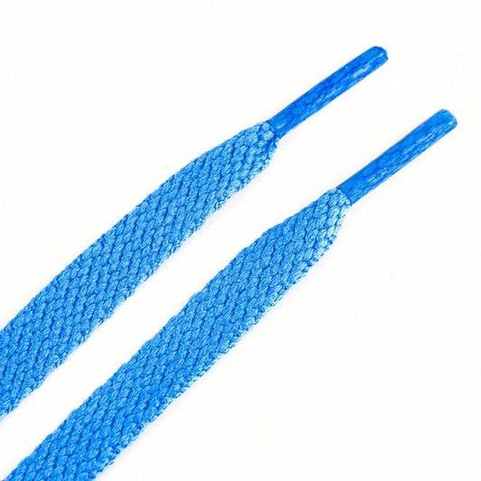 1 Paar flache Kinder Schnürsenkel (80 cm lang, 8 mm breit) - ColorStep Kidz Series - himmelblau