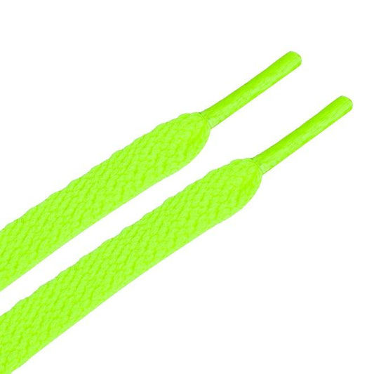 1 Paar flache Kinder Schnürsenkel (80 cm lang, 8 mm breit) - ColorStep Kidz Series - neongrün
