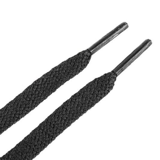 1 Paar flache Kinder Schnürsenkel (90 cm lang, 8 mm breit) - ColorStep Kidz Series - schwarz