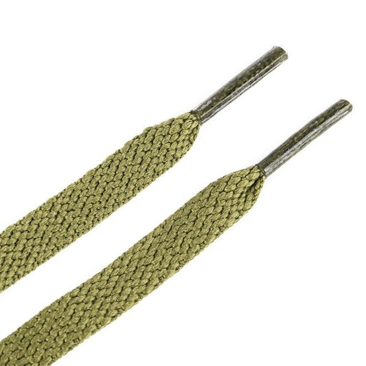 1 Paar flache Kinder Schnürsenkel (90 cm lang, 8 mm breit) - ColorStep Kidz Series - armeegrün
