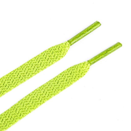 1 Paar flache Kinder Schnürsenkel (90 cm lang, 8 mm breit) - ColorStep Kidz Series - gelbgrün