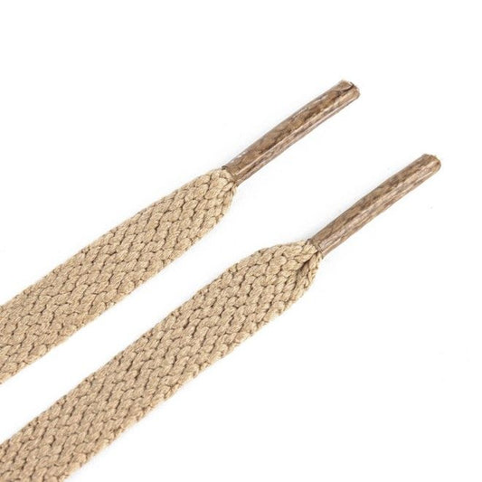 1 Paar flache Kinder Schnürsenkel (100 cm lang, 8 mm breit) - ColorStep Kidz Series - khaki