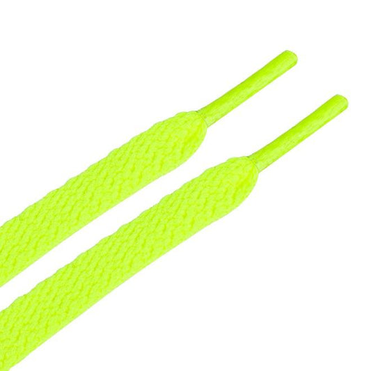 1 Paar flache Kinder Schnürsenkel (100 cm lang, 8 mm breit) - ColorStep Kidz Series - limettengelb
