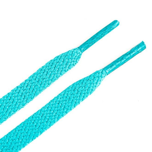 1 Paar flache Kinder Schnürsenkel (100 cm lang, 8 mm breit) - ColorStep Kidz Series - türkis