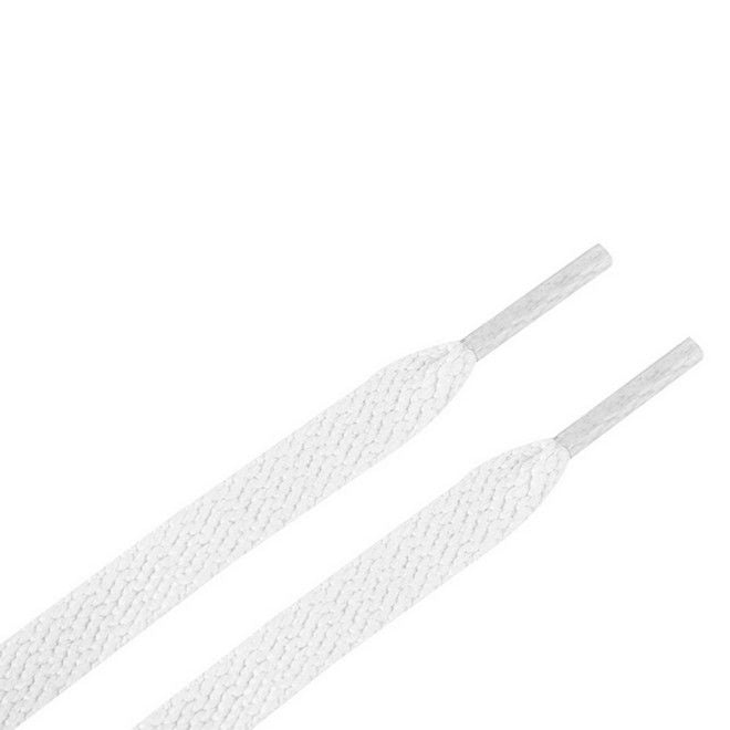 LaceGodZ – 1 Paar flache Schnürsenkel (120 cm lang, 8 mm breit) – ColorFlow Series – weiss
