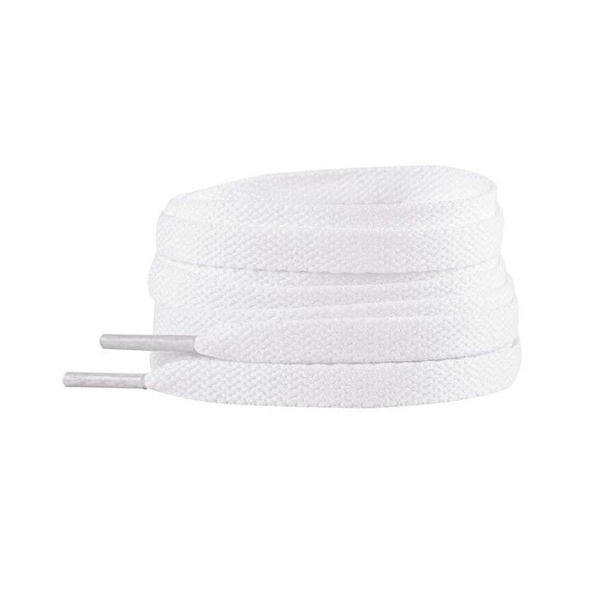 LaceGodZ – 1 Paar flache Schnürsenkel (120 cm lang, 8 mm breit) – ColorFlow Series – weiss