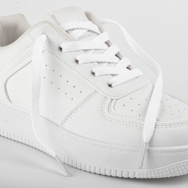 LaceGodZ – 1 Paar flache Schnürsenkel (120 cm lang, 8 mm breit) – ColorFlow Series – weiss