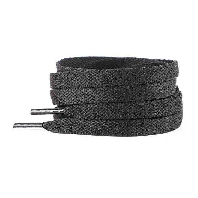 LaceGodZ – 1 Paar flache Schnürsenkel (120 cm lang, 8 mm breit) – ColorFlow Series – schwarz