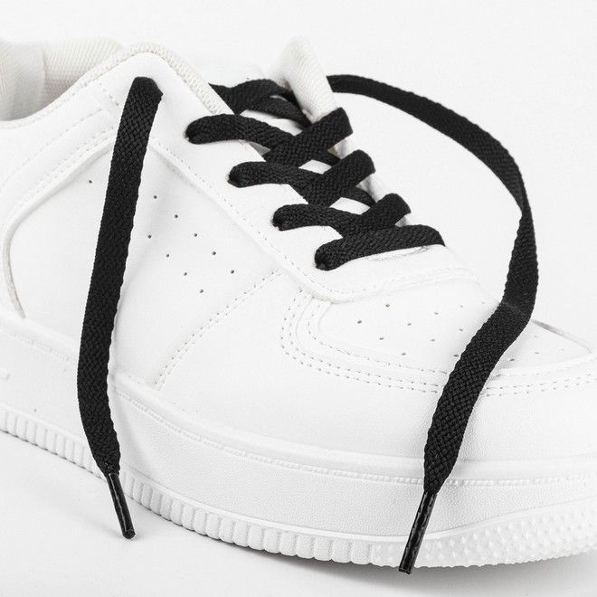 LaceGodZ – 1 Paar flache Schnürsenkel (120 cm lang, 8 mm breit) – ColorFlow Series – schwarz