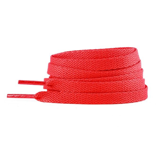 LaceGodZ – 1 Paar flache Schnürsenkel (120 cm lang, 8 mm breit) – ColorFlow Series – rot - Schuhbaendel.ch