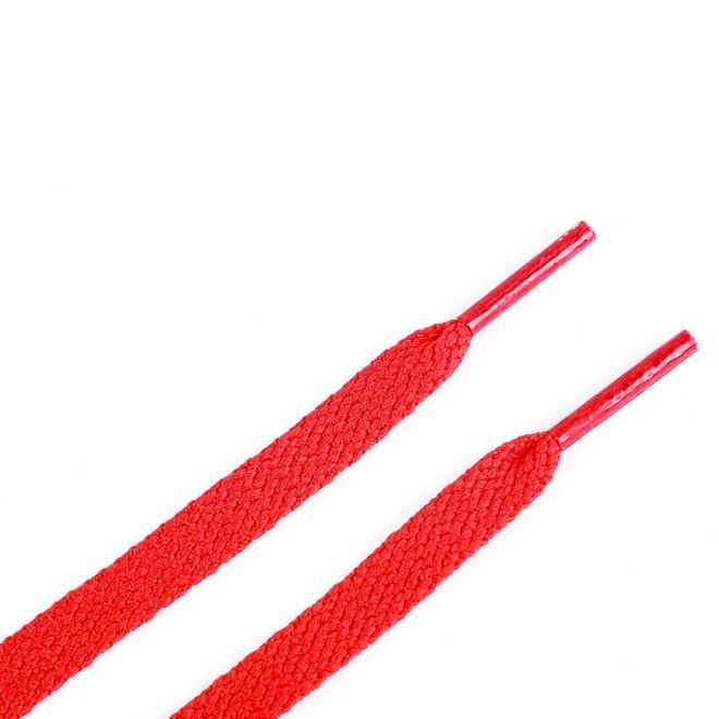 LaceGodZ – 1 Paar flache Schnürsenkel (120 cm lang, 8 mm breit) – ColorFlow Series – rot - Schuhbaendel.ch