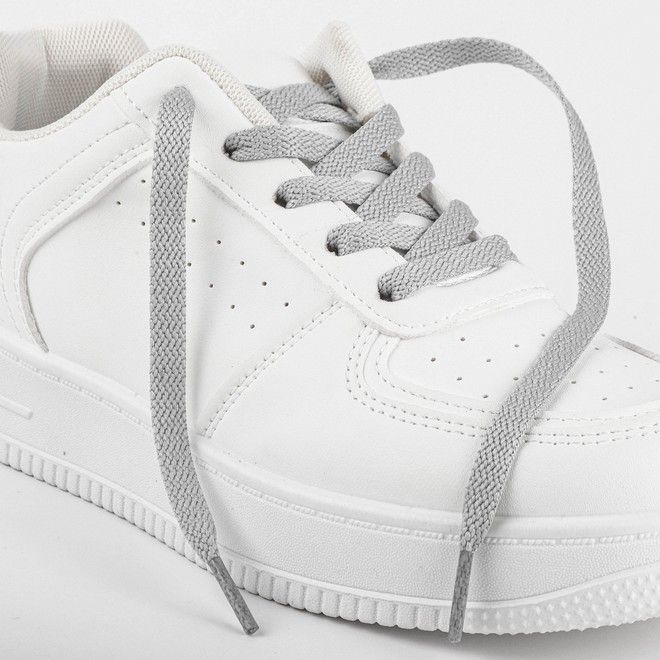 LaceGodZ – 1 Paar flache Schnürsenkel (120 cm lang, 8 mm breit) – ColorFlow Series – kaltgrau - Schuhbaendel.ch