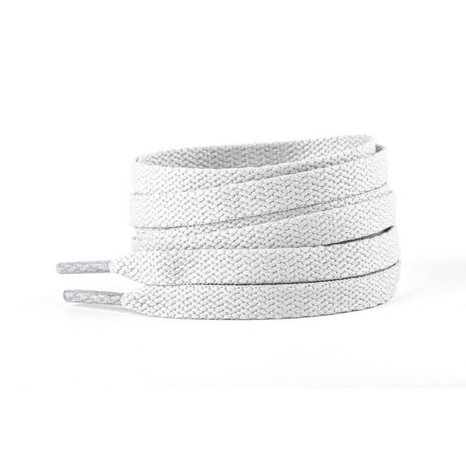 LaceGodZ – 1 Paar flache Schnürsenkel (120 cm lang, 8 mm breit) – ColorFlow Series – kaltgrau - Schuhbaendel.ch