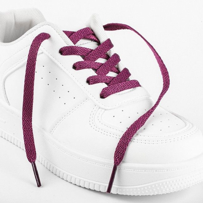 LaceGodZ – 1 Paar flache Schnürsenkel (120 cm lang, 8 mm breit) – ColorFlow Series – dunkellila - Schuhbaendel.ch