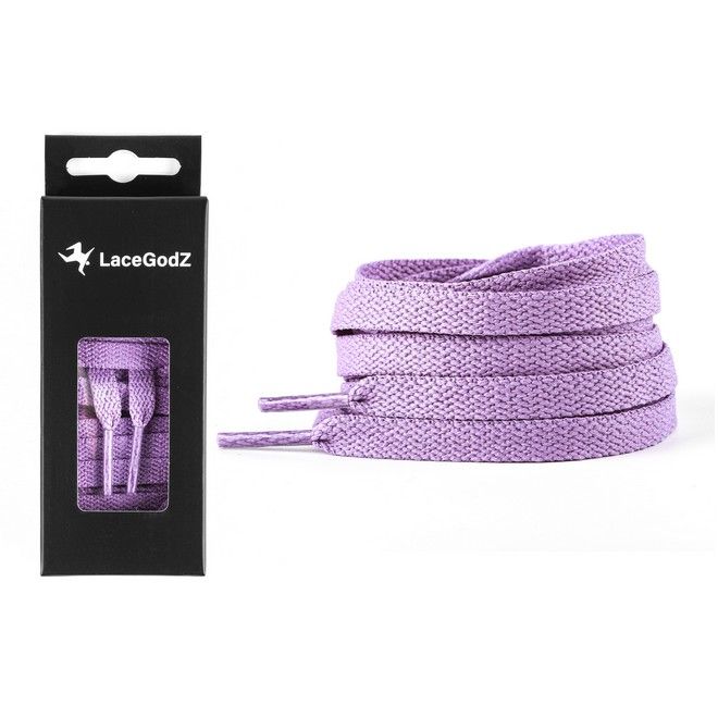 LaceGodZ – 1 Paar flache Schnürsenkel (120 cm lang, 8 mm breit) – ColorFlow Series – violett - Schuhbaendel.ch