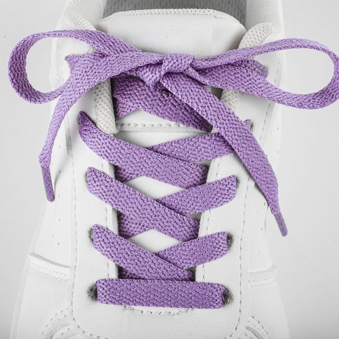 LaceGodZ – 1 Paar flache Schnürsenkel (120 cm lang, 8 mm breit) – ColorFlow Series – violett - Schuhbaendel.ch