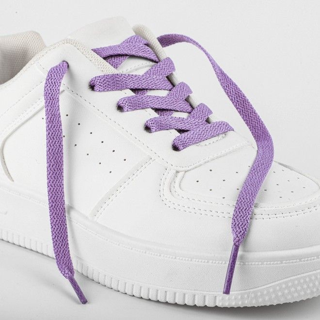 LaceGodZ – 1 Paar flache Schnürsenkel (120 cm lang, 8 mm breit) – ColorFlow Series – violett - Schuhbaendel.ch