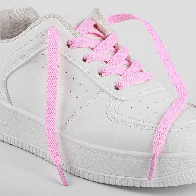 LaceGodZ – 1 Paar flache Schnürsenkel (120 cm lang, 8 mm breit) – ColorFlow Series – bonbonrosa - Schuhbaendel.ch