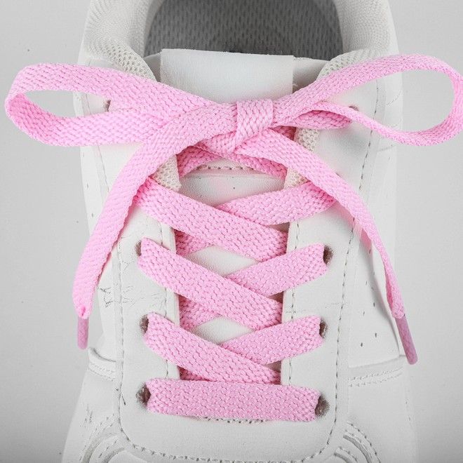 LaceGodZ – 1 Paar flache Schnürsenkel (120 cm lang, 8 mm breit) – ColorFlow Series – bonbonrosa - Schuhbaendel.ch