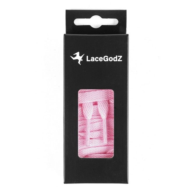 LaceGodZ – 1 Paar flache Schnürsenkel (120 cm lang, 8 mm breit) – ColorFlow Series – bonbonrosa - Schuhbaendel.ch