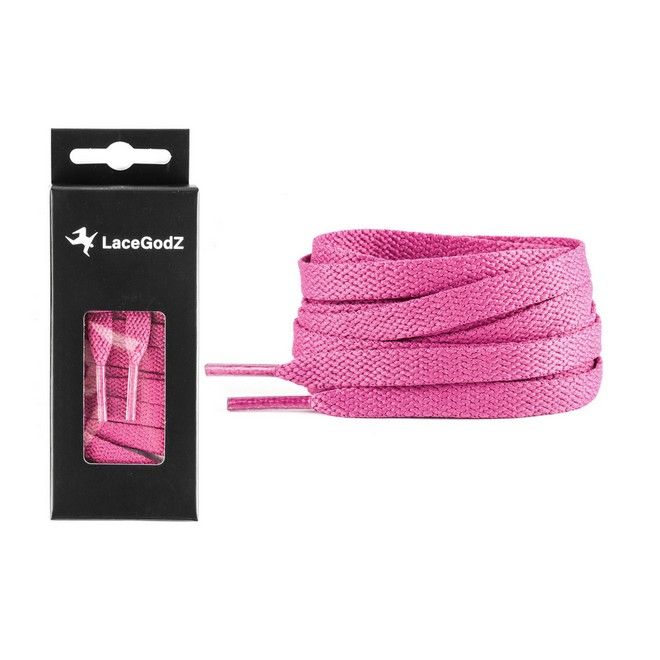 LaceGodZ – 1 Paar flache Schnürsenkel (120 cm lang, 8 mm breit) – ColorFlow Series – magenta - Schuhbaendel.ch