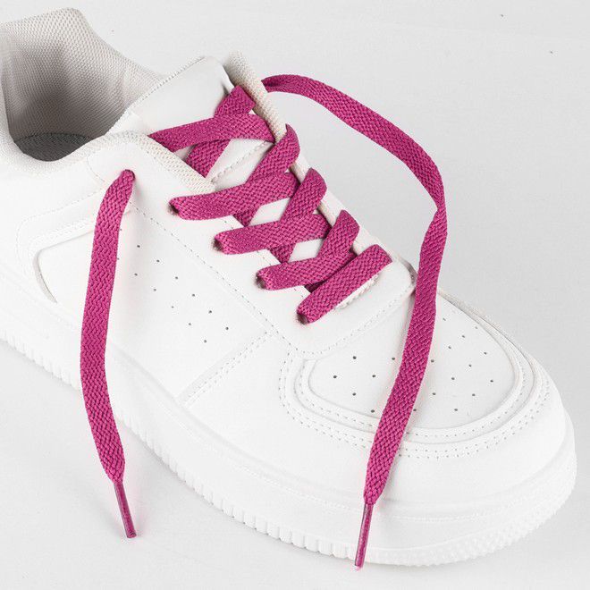 LaceGodZ – 1 Paar flache Schnürsenkel (120 cm lang, 8 mm breit) – ColorFlow Series – magenta - Schuhbaendel.ch