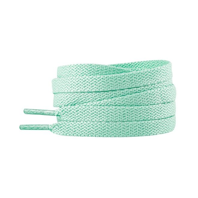 LaceGodZ – 1 Paar flache Schnürsenkel (120 cm lang, 8 mm breit) – ColorFlow Series – helltürkis - Schuhbaendel.ch