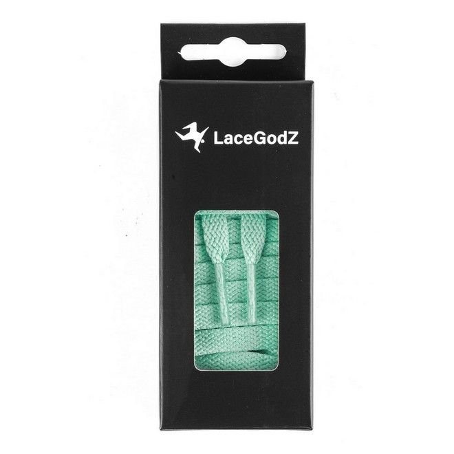 LaceGodZ – 1 Paar flache Schnürsenkel (120 cm lang, 8 mm breit) – ColorFlow Series – helltürkis - Schuhbaendel.ch