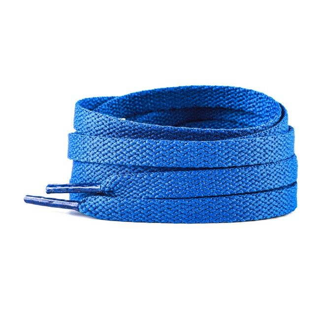 LaceGodZ – 1 Paar flache Schnürsenkel (120 cm lang, 8 mm breit) – ColorFlow Series – königsblau - Schuhbaendel.ch