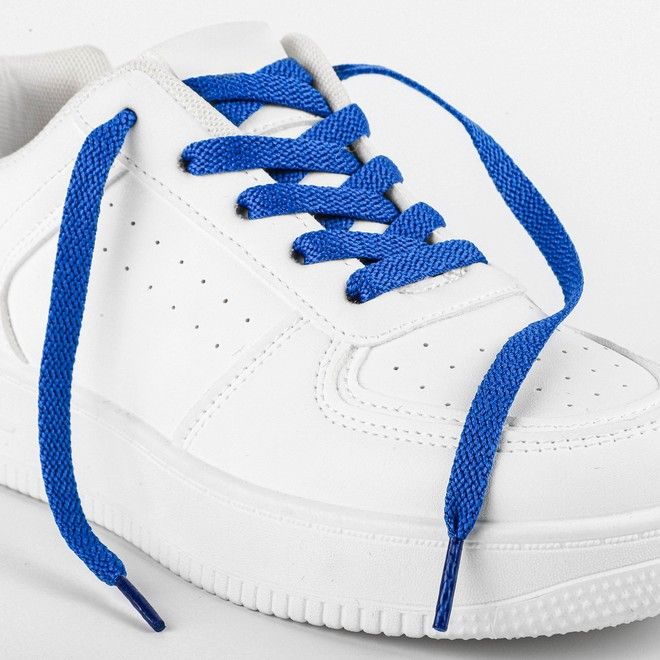 LaceGodZ – 1 Paar flache Schnürsenkel (120 cm lang, 8 mm breit) – ColorFlow Series – königsblau - Schuhbaendel.ch