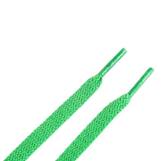 LaceGodZ – 1 Paar flache Schnürsenkel (120 cm lang, 8 mm breit) – ColorFlow Series – grasgrün - Schuhbaendel.ch
