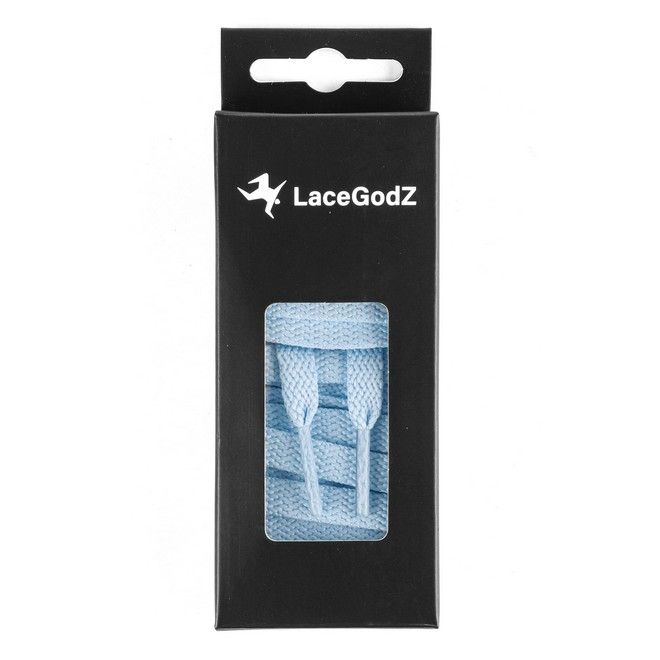 LaceGodZ – 1 Paar flache Schnürsenkel (120 cm lang, 8 mm breit) – ColorFlow Series – hellblau - Schuhbaendel.ch
