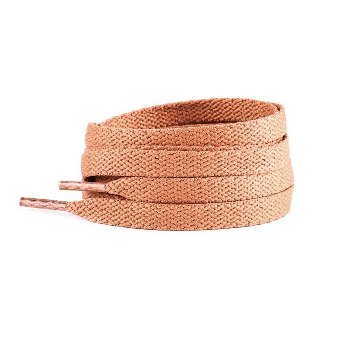 LaceGodZ – 1 Paar flache Schnürsenkel (120 cm lang, 8 mm breit) – ColorFlow Series – terrakottabraun - Schuhbaendel.ch