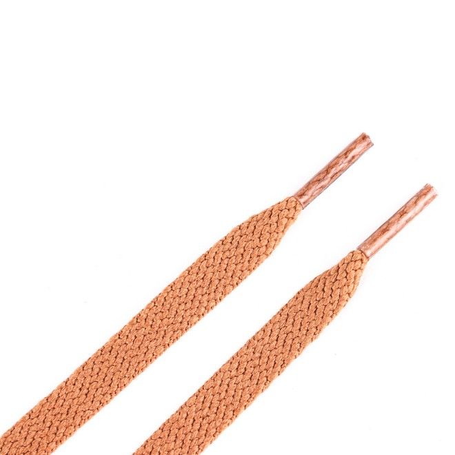 LaceGodZ – 1 Paar flache Schnürsenkel (120 cm lang, 8 mm breit) – ColorFlow Series – terrakottabraun - Schuhbaendel.ch