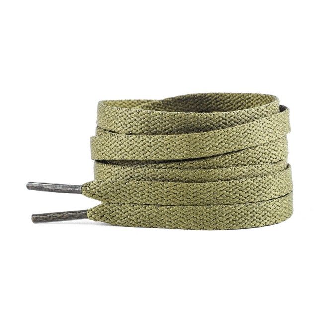 LaceGodZ – 1 Paar flache Schnürsenkel (120 cm lang, 8 mm breit) – ColorFlow Series – armeegrün - Schuhbaendel.ch