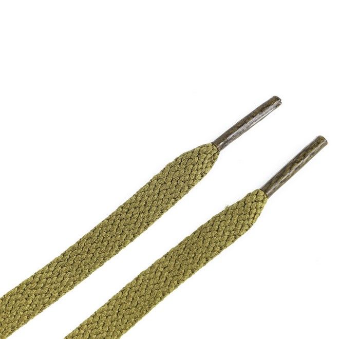 LaceGodZ – 1 Paar flache Schnürsenkel (120 cm lang, 8 mm breit) – ColorFlow Series – armeegrün - Schuhbaendel.ch