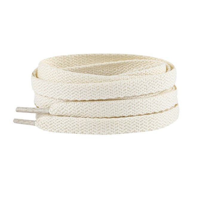 LaceGodZ – 1 Paar flache Schnürsenkel (120 cm lang, 8 mm breit) – ColorFlow Series – creme - Schuhbaendel.ch