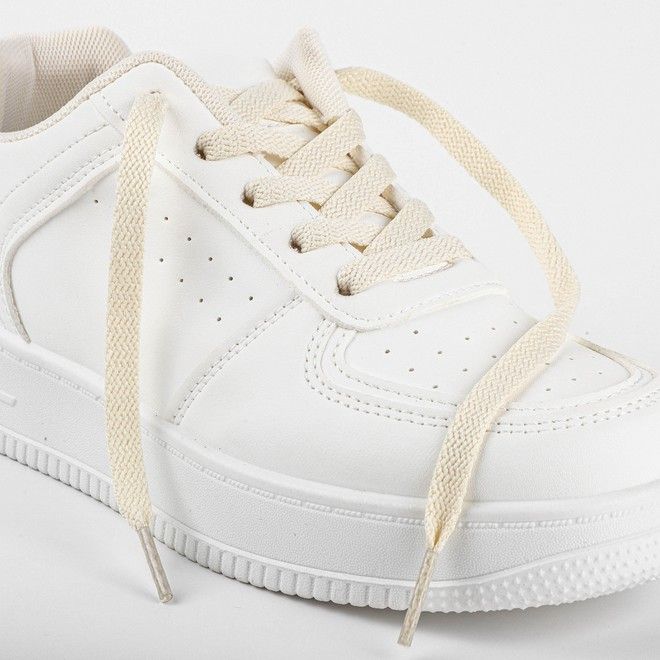 LaceGodZ – 1 Paar flache Schnürsenkel (120 cm lang, 8 mm breit) – ColorFlow Series – creme - Schuhbaendel.ch