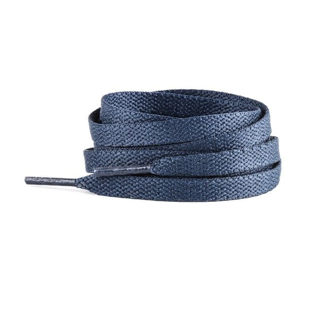 LaceGodZ – 1 Paar flache Schnürsenkel (120 cm lang, 8 mm breit) – ColorFlow Series – marineblau - Schuhbaendel.ch
