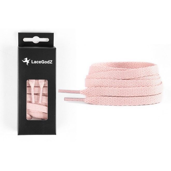 LaceGodZ – 1 Paar flache Schnürsenkel (120 cm lang, 8 mm breit) – ColorFlow Series – rosa - Schuhbaendel.ch