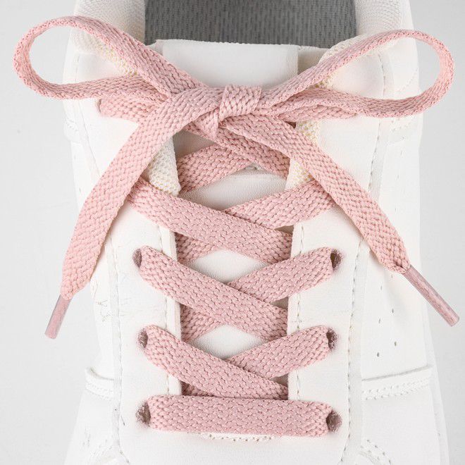 LaceGodZ – 1 Paar flache Schnürsenkel (120 cm lang, 8 mm breit) – ColorFlow Series – rosa - Schuhbaendel.ch