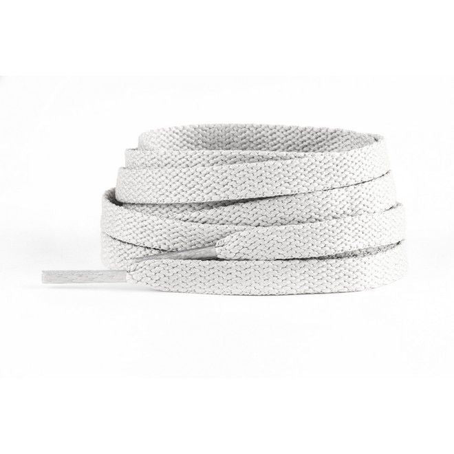 LaceGodZ – 1 Paar flache Schnürsenkel (120 cm lang, 8 mm breit) – ColorFlow Series – hellgrau - Schuhbaendel.ch